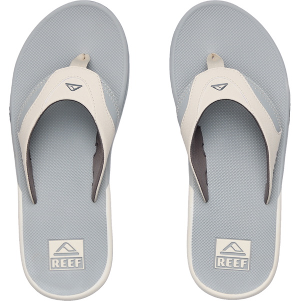 2026 Reef Mens Fanning Sandals CJ9044 - Light Grey / Grey / Blue